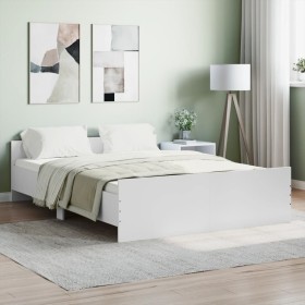Bettgestell mit Kopf- und Fußteil weiß 140x190 cm von , Betten und Lattenroste - Ref: Foro24-3203782, Preis: 177,99 €, Rabatt: %
