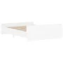 Bed frame with headboard and footboard white 140x190 cm by , Beds and slatted bases - Ref: Foro24-3203782, Price: 173,95 €, D...