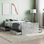 Concrete gray bed frame with headboard and footboard 90x200cm by , Beds and slatted bases - Ref: Foro24-3203806, Price: 197,1...