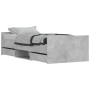 Concrete gray bed frame with headboard and footboard 90x200cm by , Beds and slatted bases - Ref: Foro24-3203806, Price: 196,0...