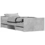 Concrete gray bed frame with headboard and footboard 90x200cm by , Beds and slatted bases - Ref: Foro24-3203806, Price: 197,1...