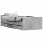 Concrete gray bed frame with headboard and footboard 90x200cm by , Beds and slatted bases - Ref: Foro24-3203806, Price: 196,0...