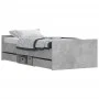 Concrete gray bed frame with headboard and footboard 90x200cm by , Beds and slatted bases - Ref: Foro24-3203806, Price: 197,1...
