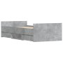 Concrete gray bed frame with headboard and footboard 90x200cm by , Beds and slatted bases - Ref: Foro24-3203806, Price: 196,0...