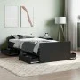 Bed frame with black headboard and footboard 90x200 cm by , Beds and slatted bases - Ref: Foro24-3203804, Price: 221,59 €, Di...