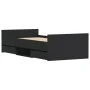 Bed frame with black headboard and footboard 90x200 cm by , Beds and slatted bases - Ref: Foro24-3203804, Price: 221,59 €, Di...