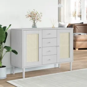 Aparador SENJA aspecto de ratán madera pino blanco 112x40x80 cm by , Sideboards - Ref: Foro24-358026, Price: 134,12 €, Discou...
