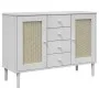 Sideboard SENJA aus Rattanoptik, Kiefernholz weiß 112x40x80 cm von , Sideboards - Ref: Foro24-358026, Preis: 134,12 €, Rabatt: %