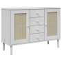 Sideboard SENJA aus Rattanoptik, Kiefernholz weiß 112x40x80 cm von , Sideboards - Ref: Foro24-358026, Preis: 135,48 €, Rabatt: %