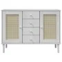 Sideboard SENJA aus Rattanoptik, Kiefernholz weiß 112x40x80 cm von , Sideboards - Ref: Foro24-358026, Preis: 134,12 €, Rabatt: %