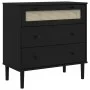 Cómoda SENJA aspecto ratán madera maciza pino negro 80x40x80cm by , Drawers - Ref: Foro24-358024, Price: 146,95 €, Discount: %