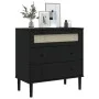 Cómoda SENJA aspecto ratán madera maciza pino negro 80x40x80cm by , Drawers - Ref: Foro24-358024, Price: 146,95 €, Discount: %