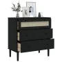 Cómoda SENJA aspecto ratán madera maciza pino negro 80x40x80cm by , Drawers - Ref: Foro24-358024, Price: 146,95 €, Discount: %