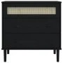 Cómoda SENJA aspecto ratán madera maciza pino negro 80x40x80cm by , Drawers - Ref: Foro24-358024, Price: 146,95 €, Discount: %