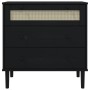 Cómoda SENJA aspecto ratán madera maciza pino negro 80x40x80cm by , Drawers - Ref: Foro24-358024, Price: 149,34 €, Discount: %