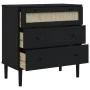Cómoda SENJA aspecto ratán madera maciza pino negro 80x40x80cm by , Drawers - Ref: Foro24-358024, Price: 146,95 €, Discount: %
