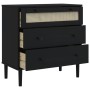 Kommode SENJA im Rattan-Look aus massiver Kiefer in Schwarz 80x40x80cm von , Schubladen - Ref: Foro24-358024, Preis: 149,34 €...