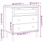 Kommode SENJA im Rattan-Look aus massiver Kiefer in Schwarz 80x40x80cm von , Schubladen - Ref: Foro24-358024, Preis: 149,34 €...