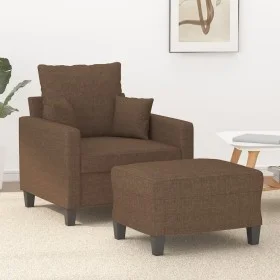 Brauner Stoffsessel mit Hocker 60 cm von , Sofas - Ref: Foro24-3201084, Preis: 179,44 €, Rabatt: %