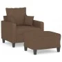 Brown fabric armchair with stool 60 cm by , Sofas - Ref: Foro24-3201084, Price: 179,44 €, Discount: %