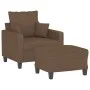 Brown fabric armchair with stool 60 cm by , Sofas - Ref: Foro24-3201084, Price: 179,44 €, Discount: %