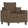 Brown fabric armchair with stool 60 cm by , Sofas - Ref: Foro24-3201084, Price: 179,44 €, Discount: %