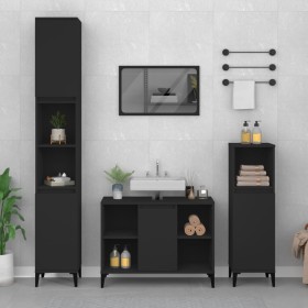 Black plywood sink cabinet 80x33x60 cm by , bathroom vanities - Ref: Foro24-821293, Price: 61,21 €, Discount: %