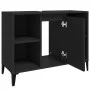 Armario para lavabo madera contrachapada negro 80x33x60 cm de , Tocadores de baño - Ref: Foro24-821293, Precio: 60,33 €, Desc...