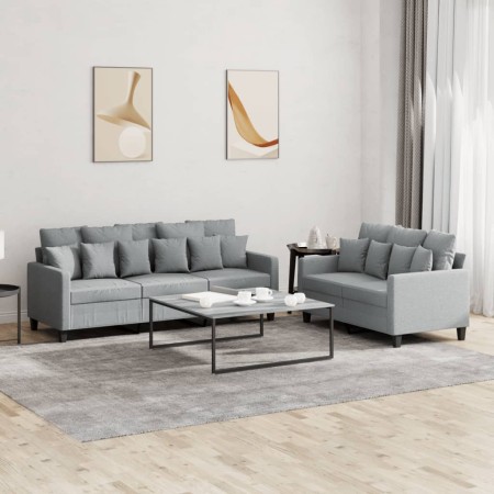 Sofa set with cushions 2 pieces light gray fabric by , Sofas - Ref: Foro24-3201664, Price: 504,45 €, Discount: %
