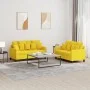 Sofa set with cushions 2 pieces light yellow fabric by , Sofas - Ref: Foro24-3201653, Price: 365,38 €, Discount: %
