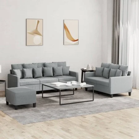 Sofa set with cushions 3 pieces light gray fabric by , Sofas - Ref: Foro24-3201672, Price: 515,96 €, Discount: %
