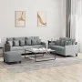 Sofa set with cushions 3 pieces light gray fabric by , Sofas - Ref: Foro24-3201672, Price: 515,96 €, Discount: %