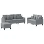 Sofa set with cushions 3 pieces light gray fabric by , Sofas - Ref: Foro24-3201672, Price: 515,96 €, Discount: %