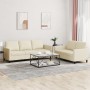 Cream synthetic leather 2-piece sofa set with cushions by , Sofas - Ref: Foro24-3201761, Price: 417,73 €, Discount: %