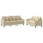 Sofa set with cushions 2 pieces cream fabric by , Sofas - Ref: Foro24-3201666, Price: 474,32 €, Discount: %