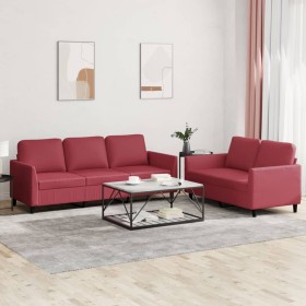 Sofa set with cushions 2 pieces red synthetic leather by , Sofas - Ref: Foro24-3201763, Price: 447,80 €, Discount: %