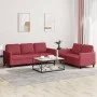 Sofa set with cushions 2 pieces red synthetic leather by , Sofas - Ref: Foro24-3201763, Price: 441,32 €, Discount: %