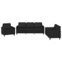 3-piece black synthetic leather sofa set with cushions by , Sofas - Ref: Foro24-3201740, Price: 585,46 €, Discount: %