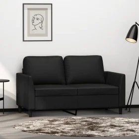 Sofá de 2 plazas de cuero sintético negro 120 cm de , Sofás - Ref: Foro24-359328, Precio: 212,85 €, Descuento: %