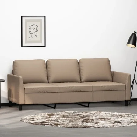 Sofá de 3 plazas de cuero sintético color capuchino 180 cm de , Sofás - Ref: Foro24-359342, Precio: 279,44 €, Descuento: %