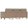 Sofá de 3 plazas de cuero sintético color capuchino 180 cm de , Sofás - Ref: Foro24-359342, Precio: 279,44 €, Descuento: %