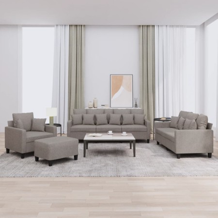 Sofagarnitur mit Kissen, 4-teilig, taupegrauer Stoff von , Sofas - Ref: Foro24-3201647, Preis: 701,78 €, Rabatt: %