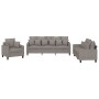 Sofa set with cushions 3 pieces taupe gray fabric by , Sofas - Ref: Foro24-3201639, Price: 651,49 €, Discount: %