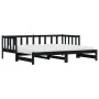 Sofá cama nido madera maciza de pino negro 90x200 cm de , Camas y somieres - Ref: Foro24-836158, Precio: 180,79 €, Descuento: %
