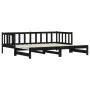 Sofá cama nido madera maciza de pino negro 90x200 cm de , Camas y somieres - Ref: Foro24-836158, Precio: 180,79 €, Descuento: %