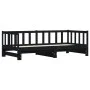 Sofá cama nido madera maciza de pino negro 90x200 cm de , Camas y somieres - Ref: Foro24-836158, Precio: 180,79 €, Descuento: %