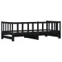 Sofá cama nido madera maciza de pino negro 90x200 cm de , Camas y somieres - Ref: Foro24-836158, Precio: 180,79 €, Descuento: %