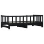 Trundle sofa bed solid black pine wood 90x200 cm by , Beds and slatted bases - Ref: Foro24-836158, Price: 183,04 €, Discount: %