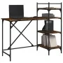 Computertisch mit Regalen, geräucherte Eiche, 120 x 47 x 109 cm von , Schreibtische - Ref: Foro24-836215, Preis: 72,93 €, Rab...
