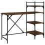 Computer desk with shelves smoked oak 120x47x109cm by , Desks - Ref: Foro24-836215, Price: 73,94 €, Discount: %